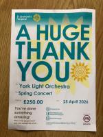 Spring concert - &pound;250 donations for St Leonard's Hospice